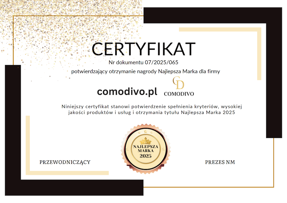Certyfikat dla sklepu meblowego - Najlepsza Marka 2025