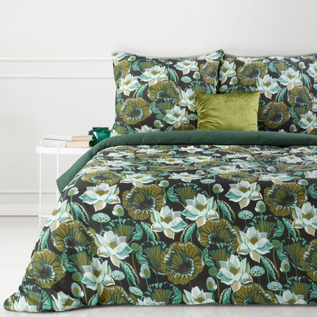 KOMPLET POŚCIELI BAWEŁNIANEJ SONIA 07 220 X 200 CM CIEMNOZIELONY