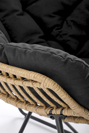 WHISPER fotel wypoczynkowy, czarny / naturalny (1p=1szt)