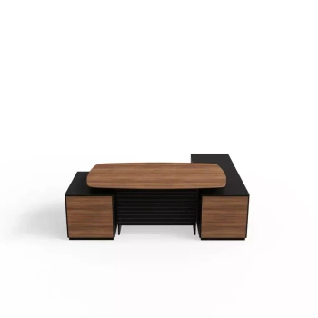 Biurko w kształcie litery L 220x181x74 cm orzech amerykański Slim Office