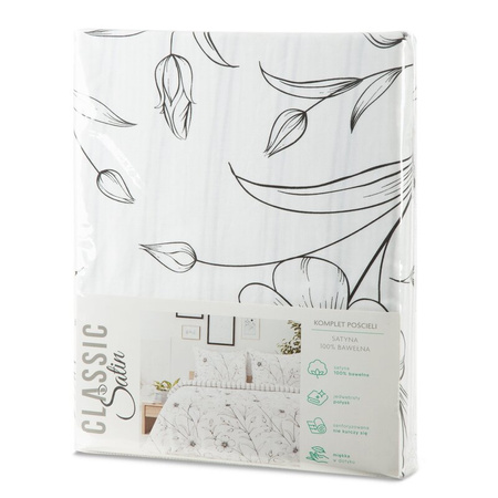KOMPLET POŚCIELI SATYNOWEJ SPRING 64 140 X 200 CM BIAŁY