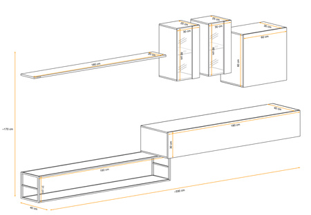 Meblościanka wisząca Switch Met I czarny