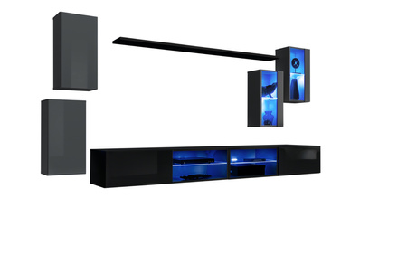 Meblościanka wisząca Switch XXV czarny/grafit