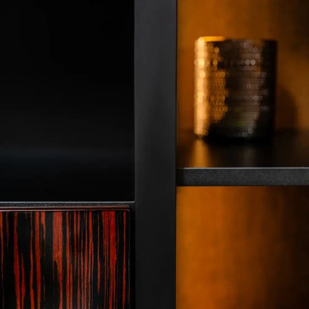 Nowoczesna biblioteczka z czterema regałami czarny/heban 37x270x240 cm Aristo