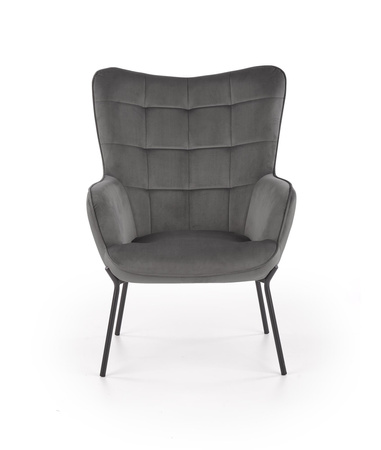 CASTEL fotel wypoczynkowy czarny / jasny popiel