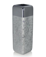 Wazon srebrny elegancki z dekoracyjnym kwietnym motywem 45 cm