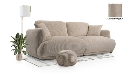 Nowoczesna sofa do salonu Chacco 206x102 cm z poduchami, tapicerowane plecy
