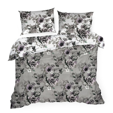 KOMPLET POŚCIELI SATYNOWEJ NIKA 54 220 X 200 CM POPIELATY