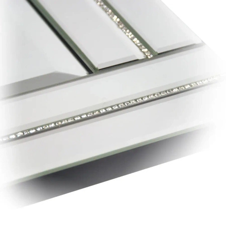 Lustro prostokątne Ariana glamour 60/90cm w klasycznej lustrzanej ramie wysadzanej drobnymi kryształkami