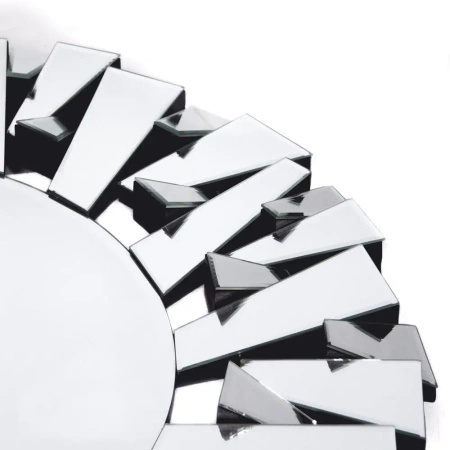 Lustro Ness 100cm glamour okrągłe w dekoracyjnej ramie z lustrzanych fragmentów ustawionych pod kątami