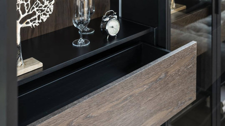 Biblioteczka 240 cm z intarsją dąb kasztanowy CUBE