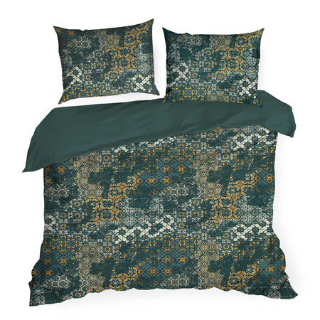 KOMPLET POŚCIELI SATYNOWEJ SPRING 69 140 X 200 CM CIEMNOZIELONY