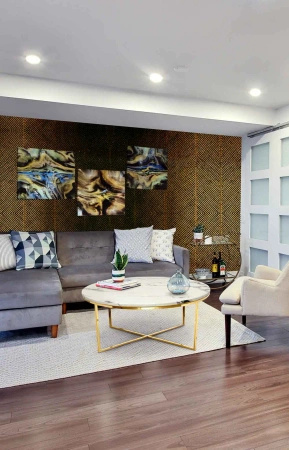 Obraz abstrakcyjny 50/50cm Złota droga ręcznie malowany na płótnie z wykorzystaniem żywicy epoksydowej