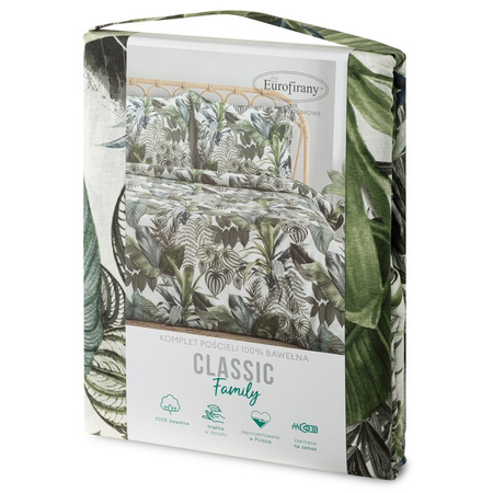 KOMPLET POŚCIELI BAWEŁNIANEJ DAVOS 220 X 200 CM ZIELONY