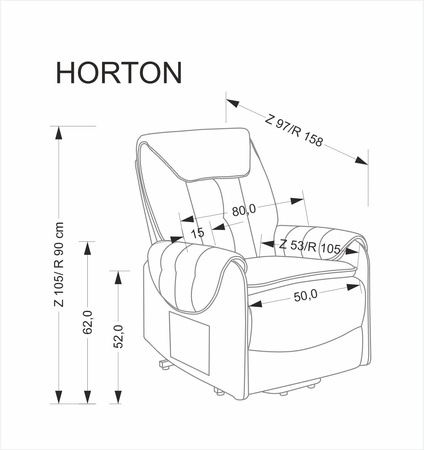 HORTON fotel wypoczynkowy popielaty (1p=1szt)