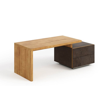 Biurko szare/dąb naturalny 160x80x76 cm minimalistyczne Modena