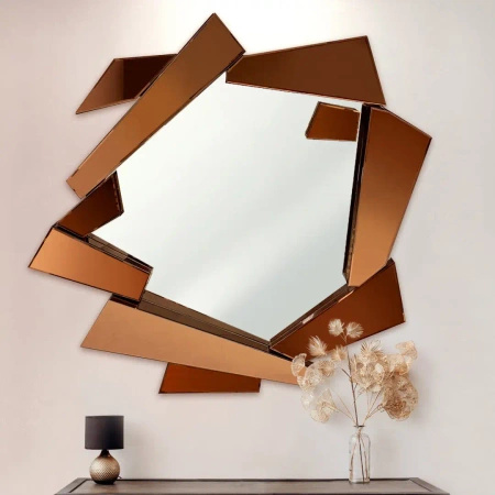 Lustro Polini 102/123cm nowoczesne, złote w greckim stylu OUTLET