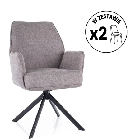 Zestaw 2 krzeseł Hugo Brego szary