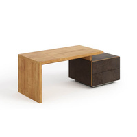 Biurko szare/dąb naturalny 160x80x76 cm minimalistyczne Modena