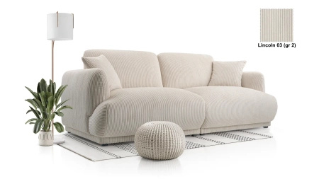Nowoczesna sofa do salonu Chacco 206x102 cm z poduchami, tapicerowane plecy