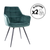 Zestaw 2 krzeseł Lilia Velvet zielony