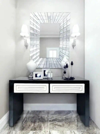 Lustro prostokątne Galante 80/140cm w stylu glamour w dekoracyjnej trójwymiarowej ramie