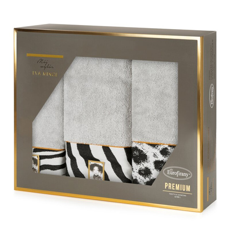 KOMPLET RĘCZNIKÓW EVA 22 46 X 36 X 7 CM SREBRNY
