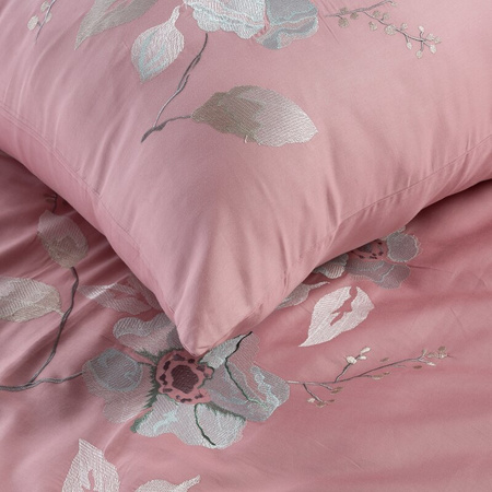 KOMPLET POŚCIELI HAFT6 220 X 200 CM RÓŻOWY