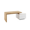 Biurko biały połysk/dąb naturalny 160x80x76 cm PORTO STANDARD