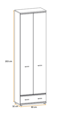 Szafa dwudrzwiowa z dolną szufladą ARMARIO A