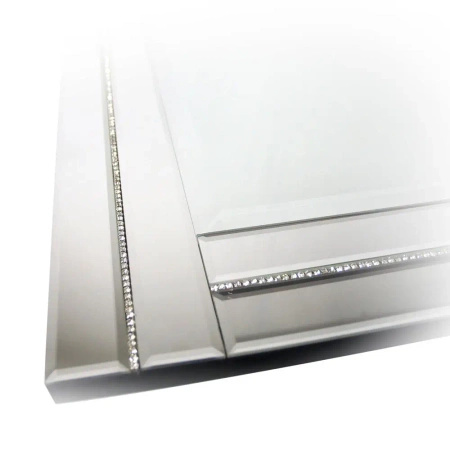 Lustro prostokątne Ariana glamour 60/90cm w klasycznej lustrzanej ramie wysadzanej drobnymi kryształkami