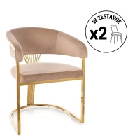 Zestaw 2 krzeseł Crown Velvet beżowy