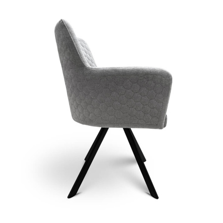 Fotel Brazos New obrotowy z metalową podstawą szary w tkaninie