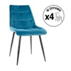 Zestaw 4 krzeseł Chic Velvet turkusowy