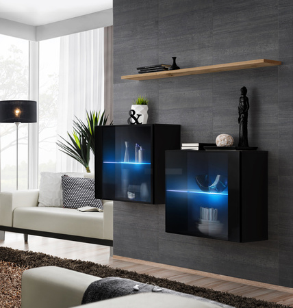 Switch zestaw szafek wiszących III czarny/wotan