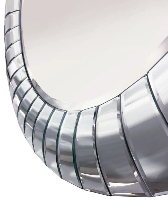 Lustro Corrao 80cm luksusowe okrągłe w dekoracyjnej lustrzanej wypukłej ramie