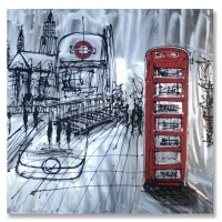 Obraz 100/100cm Londyn ręcznie malowany na aluminium