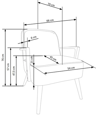 PASTORE fotel wypoczynkowy jasny beż / jasny orzech (1p=1szt)