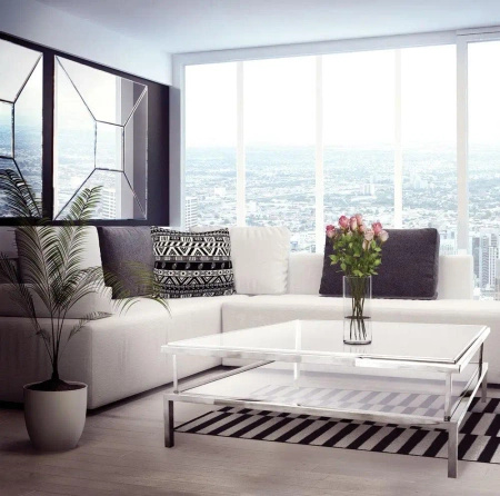 Lustro kwadratowe Alcamo 100cm z wypukłą trójwymiarową taflą