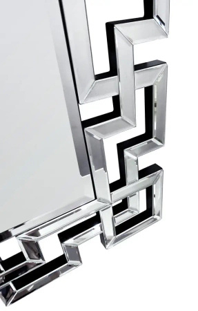 Lustro Prato 80/120cm w stylu glamour z ramą z kryształków o geometrycznym wzorze