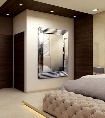 Lustro Nike glamour 90/150cm prostokątne w ramie z fazowanych lustrzanych elementów