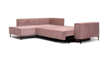 Narożnik Salvador 275x211 cm jasny różowy z funkcją spania MEBLOEXPO