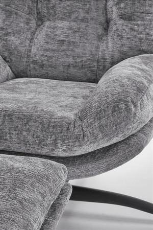 PESTO fotel z podnóżkiem / funkcja kołyski, popielaty