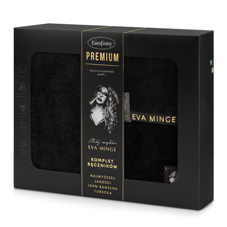 KOMPLET RĘCZNIKÓW VENUS 46 X 36 X 7 CM CZARNY