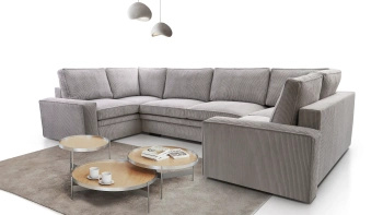 Narożnik rodzinny Toledo U 378x195 cm z funkcją spania i pojemnikami na pościel