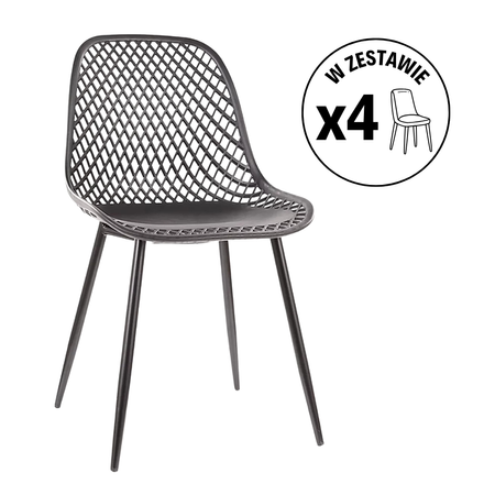 Zestaw 4 krzeseł Corral A czarny