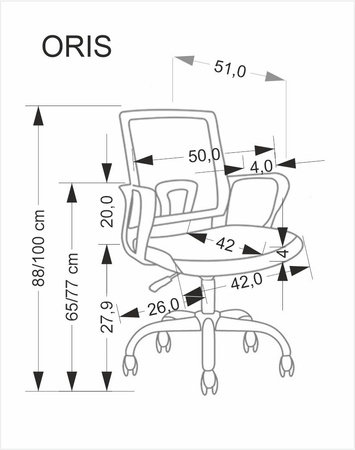ORIS fotel obrotowy, wielokolorowy