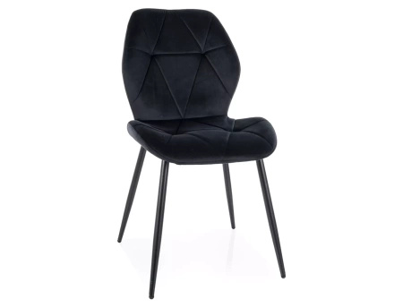 Zestaw 4 krzeseł Rick Velvet czarny