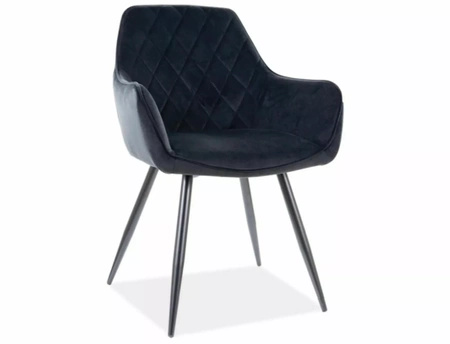 Zestaw 2 krzeseł Linea Velvet czarny