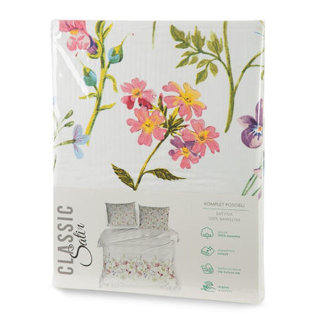 KOMPLET POŚCIELI SATYNOWEJ SPRING 24 220 X 200 CM BIAŁY